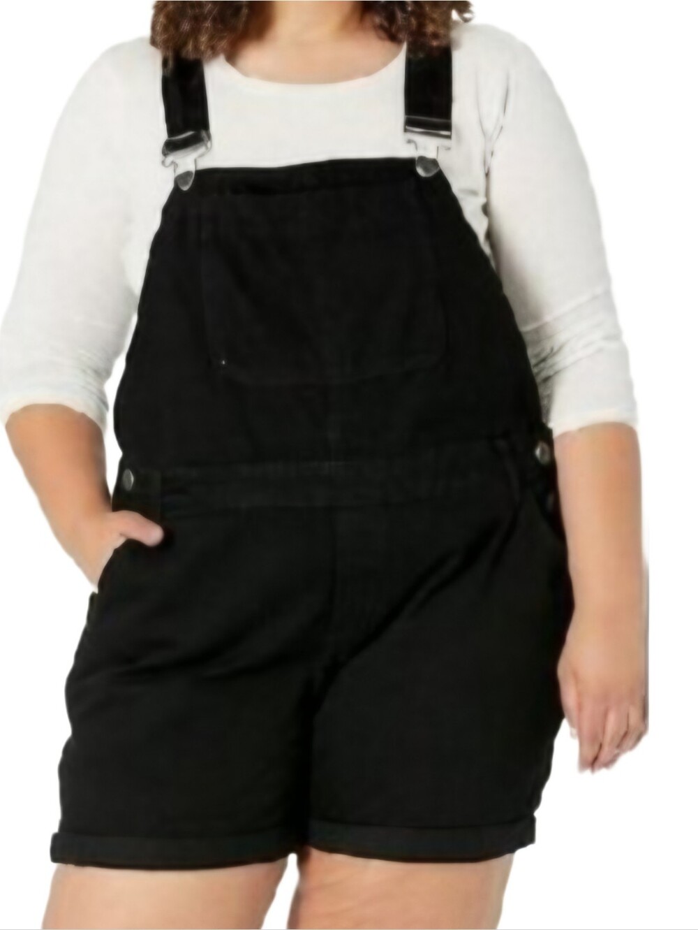 City Chic Plus Size Black Short Overalls